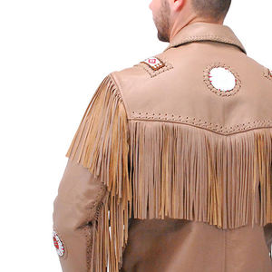 Chaqueta Bomber de Cuero Genuino Personalizada con Logotipo Privado, Estilo Urbano Informal, con Flecos, Transpirable, Resistente al Viento, para Invierno - Product Image 6