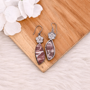 Pendientes de Mujer Estilo Bohemio con Piedra de Jaspe Malinga y Latón, Regalo Elegante para Bodas, Compromisos, Fiestas y Aniversarios - Product Image 4