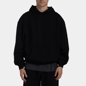 Personalizado de alta calidad de peso pesado gota hombro Sudadera con capucha pulóver con logotipo personalizado Sudadera con capucha para los hombres - Product Image 3