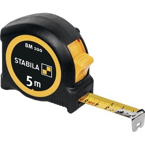 Cinta Métrica de Bolsillo STABILA BM 100 de 5m de Longitud y 19mm de Ancho, Material ABS/TPE EC II, Clip Metálico - Product Image 1