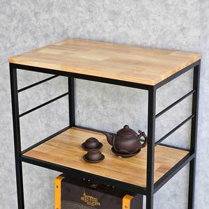 60x40x115cm Rubber Wood Multipurpose <b>Kitchen</b> Shelf Stand KB68048-Microwave Oven & <b>Kitchen</b> <b>Storage</b> - Product Image 5