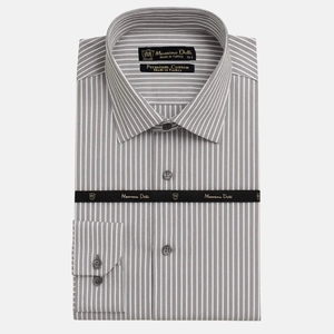 Camisa Formal a Rayas para Hombre, Camisa de Vestir Formal de Negocios para Oficina, Camisa de Lino y Algodón con Botones para Hombre - Product Image 2