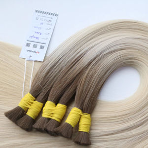 Premium Venta caliente al por mayor de color blanco claro Ombre Color a granel virgen Super doble dibujado recto vietnamita pelo crudo ceniza gris Color - Product Image 1