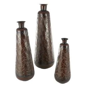 Vase à fleurs en fer artisanal tendance mondial, vase à fleurs élégant et luxueux, décoration de la maison, vaisselle d'hôtel - Product Image 4