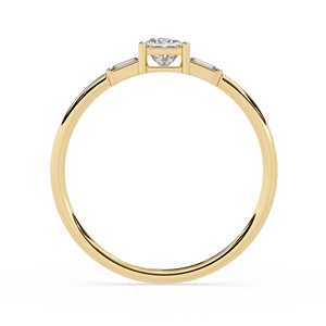 Bijou fin en or 18 carats avec diamant naturel taille princesse et baguette, certifié IGI, design élégant pour femme, idéal pour un cadeau de mariage - Product Image 3