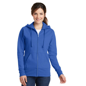 Azul cremallera completa deportes señoras sudaderas con capucha mujeres suave cálido gimnasio Fitness al aire libre sudadera térmica - Product Image 1