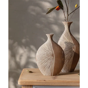 Florero de madera de lavado gris de alta calidad, diseño rústico moderno hecho a mano para decoración del hogar, textura de forro, nuevo aspecto de último diseño - Product Image 1