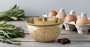 Cuenco para servir de latón de tamaño mediano, utensilios de cocina decorativos versátiles, técnica tallada en relieve, ensalada, batir huevos, dulces, mezcla para servir - Product Image 2