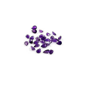 Ametyste naturelle calibrée en forme de poire 3x5mm et 6x4mm, minéral transparent taille émeraude, pierre précieuse lâche certifiée IGI, polie - Product Image 1
