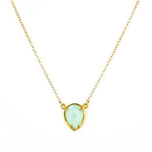 Moonstone Prong Set Double Bail Pendant-Bijoux en argent sterling plaqué or, collier à breloques en forme de larme à facettes - Product Image 6