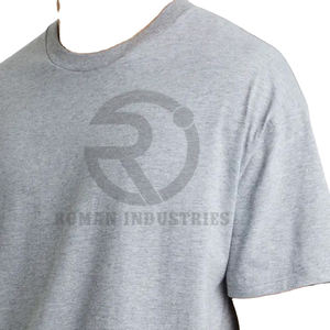 เสื้อยืดคอกลมสำหรับผู้ชายเสื้อคอกลมผ้าฝ้าย100% หนักพิมพ์โลโก้แบบกำหนดเอง - Product Image 5