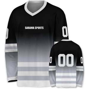 Camiseta de hockey sobre hielo para adultos con impresión por sublimación de ropa de hockey sobre hielo en blanco de equipo personalizado OEM de fábrica - Product Image 1