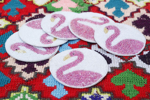 Stylish <b>coaster</b> Embroidery for Home Decoration Ethnic Handmade <b>Beaded</b> <b>Coaster</b> with Custom Embroidery Design - Product Image 3