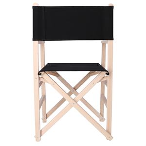 WELL HOME Chaise de directeur en bois de hêtre avec finition non vernie et toile noire 51x46x86 cm - Product Image 5