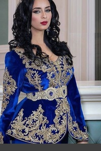 TRENDY & BEAUTIFUL MIDDLE EAST ROYAL BLUE <b>JACKET</b> WITH Embellished WITH CRYSTAL GLASS BEADS,STONE,DABKA WORK @ 2023 - Product Image 2
