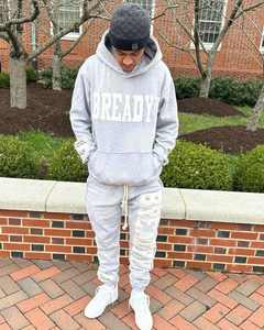 Oem por encargo de los hombres de gran tamaño Pullover Full Zip up Hoodie 3D logo Puff Print Hoodie - Product Image 5