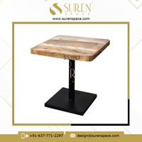 Table en Bois et Fer de Qualité Supérieure au Design Moderne, Idéale pour les Restaurants, Disponible pour les Acheteurs en Gros à Prix Fiable