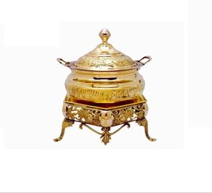 Plat élégant en laiton fabriqué à la main idéal pour les banquets d'événements de luxe et les présentoirs de repas traditionnels à la maison - Product Image 5