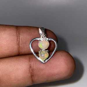 Colgante de Plata de Ley 925 de ópalo Natural etíope, estilo Vintage, Diamante de ópalo de fuego múltiple, gemas de latón hechas a mano para niños - Product Image 2