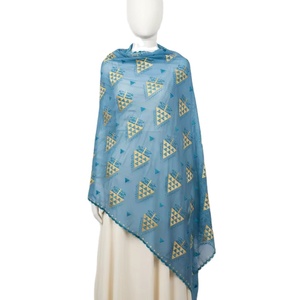 Lot de 12 foulards hijab africains en mousseline pour femmes, brodés de fleurs et de strass, doux, légers et respirants, écharpe d'été AHE - Product Image 1