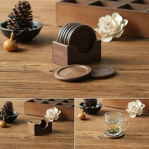 ชุดจานรองแก้วไม้เนื้อแข็งพรีเมียม พร้อมที่วาง ทนทาน ทนความร้อน สำหรับกาแฟ ชา ตกแต่งโต๊ะอาหารที่บ้าน - Product Image 4
