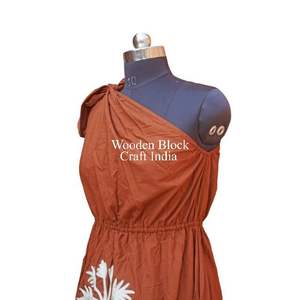 Classic Boho Embroidered Handmade 100% Cotton <b>Tea</b>-Length <b>Dress</b> Foreign Women Elegant Suzani Luxury Resort Hippie <b>Style</b> Hot Cover - Product Image 4