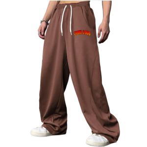 Oem/odm กางเกงสเวตเตอร์ขากว้างสำหรับผู้ชายออกแบบได้ตามต้องการสำหรับทุกเพศทรงแบ็กกี้กางเกงผ้ายืดเอวสตรีทแวร์ซักแล้วกางเกงผ้าแคนวาสลำลอง - Product Image 3