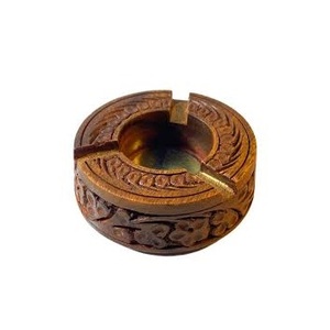 Cenicero hecho a mano de madera de tendencia diseño único con Cenicero de madera de trabajo de latón de alta calidad - Product Image 4