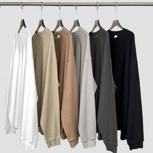 Alta calidad 330GSM Waffle sudaderas al por mayor logotipo personalizado algodón poliéster pulóver en blanco hombres sólido cuello redondo sudaderas con capucha - Product Image 1