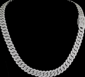 Cadena cubana Iced Out con letra personalizada, diamantes de moissanita VVS brillantes, de plata de ley 925 chapada en rodio, para fiestas - Product Image 1