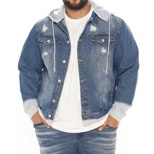 Vestes en jean personnalisées pour hommes Blouson aviateur en jean confortable en jean vintage pour hommes - Product Image 6