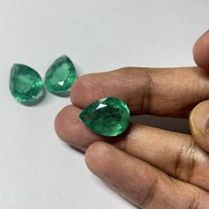 Esmeralda Colombiana Sintética Cultivada en Laboratorio, Corte Pera, Venta al por Mayor, Piedra Preciosa Suelta de Alta Calidad, de 3x5mm a 20x30mm - Product Image 2