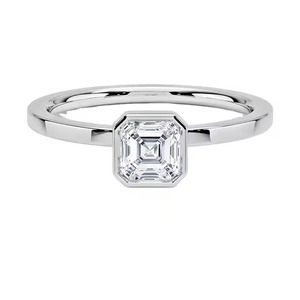 Bisel Set Moissanite Asscher Brilliant Cut VVS Diamond Anillos de compromiso de boda para mujeres en anillo de plata S925 - Product Image 6