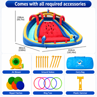 Structure gonflable aquatique d'été avec deux canons à eau intégrés, double toboggan, qualité contrôlée avant expédition