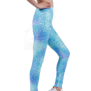 Leggings pour femmes taille haute et moyenne coupe ajustée Legging de sublimation avec logo personnalisé concevez votre propre style prix de gros d'usine - Product Image 5