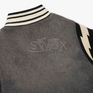 Veste d'hiver en jean de style universitaire en gros, service OEM, nouveau design, personnalisez votre propre veste d'hiver en jean de style universitaire - Product Image 4