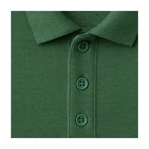 Polo de algodón verde para hombre, logotipo personalizado, patrón sólido, antiarrugas, para uniforme de trabajo o marca, Polo para hombre - Product Image 3