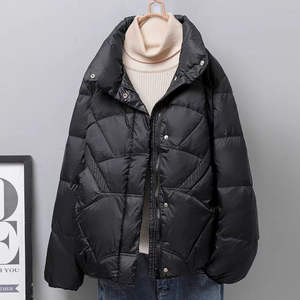 Chaquetas de algodón delgadas de longitud media Chaqueta de algodón con capucha para mujer - Product Image 4