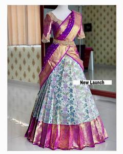 Comprar Kanjivaram seda Zari Lehengas con blusa en línea estilo Bollywood tejido a mano por fashionharbor para ocasiones de fiesta - Product Image 4