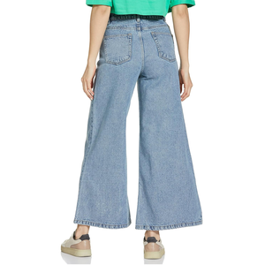 Pantalones vaqueros de pierna ancha de fabricación Bangladesh de calidad superior para mujer, pantalones vaqueros elegantes de diseño personalizado para mujer - Product Image 5