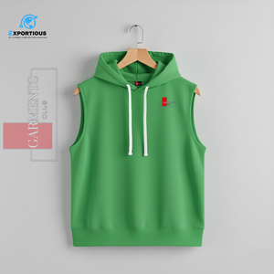 <b>Men</b> Solid <b>Sleeveless</b> <b>Hoodie</b> Custom Fleece Pullover 100% Cotton Winter | OEM ODM Gym Streetwear <b>Hoodie</b> Vest - Product Image 1