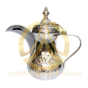 Premium fait à la main en laiton arabe Dallah cafetière traditionnelle du moyen-orient théière Vintage arabe café serveur décor à la maison cadeau - Product Image 4