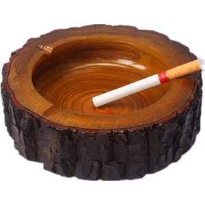 Beau cendrier en bois pour la décoration intérieure, parfait pour l'affichage de table basse ou de comptoir de bar avec des détails artistiques - Product Image 1