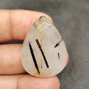 Udgems พลอยควอตซ์เจียระไนแบบหยาบธรรมชาติขนาดผสมสีดำและสีขาวสำหรับทำเครื่องประดับ - Product Image 1