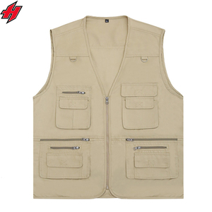 Gilets de pêcheur de pêche à la mouche de chasse en plein air avec multi-poches gilet de journaliste de photographie de voyage vente en gros - Product Image 1