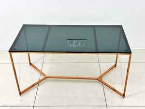 โต๊ะกลางทำจากสแตนเลสทรงสี่เหลี่ยมกระจกสีดำแบบทันสมัย - Product Image 2