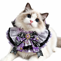 Collier de luxe fait main en dentelle pour animaux de compagnie, style princesse, avec volants élastiques, pour chats et petits chiens, vente en gros