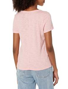 เสื้อยืด100% ครึ่งแขนสำหรับผู้หญิงเสื้อยืดผ้าโพลีเอสเตอร์ออกแบบโลโก้ได้ตามต้องการแบบลำลอง - Product Image 2