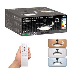 Ventilateur de plafond LED à température de couleur réglable 107 cm (noir) - Product Image 1