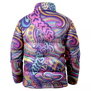 เสื้อแจ็คเก็ตพัฟเฟอร์ผู้ชายสีพื้นแบบลำลองสำหรับฤดูหนาวปี 2024 กันน้ำ กันลม พิมพ์ลายแบบซับลิเมชั่น - Product Image 2